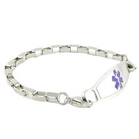 N Style ID Women's Hipster Stainless Steel Personalized Medical Id Bracelet-Purple 7.25