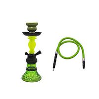 Kumiy Height 29 cm Hookah Set Glass Pot Detachable Cleaning Water Pipe Metal Material Plus Glass, 1 Hose Hookah Suit, Water Smoked Bowl, Hookah Smoking Set 1 Professional Rest Hose (C)