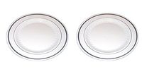 Masterpiece Premium hFnvoY Quality Heavyweight Plastic Plates 25 Dinner Plates and 25 Salad Plates, 2 Pack of 1