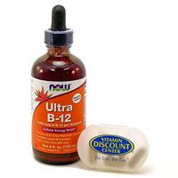 Bundle – 2 Items : 1 Bottle of Ultra Vitamin B-12 by Now Foods 4 oz. and 1 VDC Pill Box