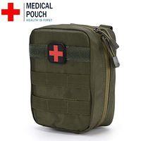 Tactical First Aid Pouch, First Aid Kit Bag Empty for Car, Travel, Sports, Camping, Home, Hiking or Office, Molle EMT Pouches Emergency Survival Kit (Pitch Green)