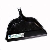 CleanX 2033X Heavy Duty Wide Dustpan with Rubber Lip, 14 Inch Width, Black