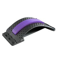 JijiKarna Lower and Upper Back Massager and Support,Lumbar Support for Office Chair,Lumbar Back Pain Relief Device,Stretcher with Magnetic Acupressure Points Multi-Level (Purple Black)
