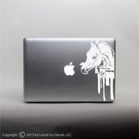 Arabian horse face eating apple macbook vinyl decal