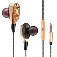 Double Loop Running Game with Ears, Music Headphones, Wire Control, HiFi Headphones. (Gold)