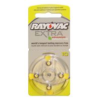 Rayovac Extra Advanced Mercury Free Hearing Aid Batteries Size 10 + Keychain (40 Batteries)