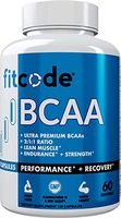 Fitcode Ultra Premium BCAAs with 5G of Pure BCAAs with Proven 2:1:1 Ratio of Amino Acids to Help Post Workout Recovery, Lean Muscle Growth, Endurance, Capsules (60 Servings)