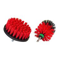 Gmgod❤️❤️gomaiZILIAO Drill Brush， 2Pcs Grout Power Scrubber Cleaning Brush Tub Cleaner Combo Tool Kit (Red)