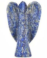 CRYSTALMIRACLE Exclusive Lapis Lazuli Carved Guardian Angel Crystal Healing Reiki Wellness Gift Energy Throat Chakra Balancer Protective Metaphysical Gemstone Health Peace Meditation Psychic Aura