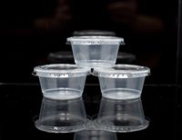 2oz 100 Clear Disposable Souffle Cup Portion Cups Jello Shots with Lids