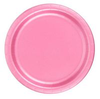 24 Plates 10.25" Paper Dinner Lunch Plates Wax Coated - Pink