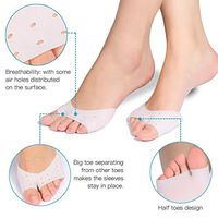 2 Pairs Metatarsal Gel Insoles Ball of Foot Pads, Toe Cushions Bunion Sleeves - Mortons Neuroma Pain Relief Inserts for Ballet Shoes, Prevent Calluses, Blisters, Plantar Fasciitis
