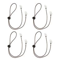 D DOLITY 4 Pcs Bib Clips Napkin Holder Chain Long Lanyard Neck Strap Napkin Clip Towel Apron Bibs Chain for Elderly Adult - Dark Brown