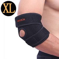 Elbow Support,Adjustable Tennis Elbow Support Brace, Great for Sprained Elbows, Tendonitis, Arthritis,Basketball，Baseball,Golfer's Elbow Provides Support & Ease Pains XL (Black Longer)