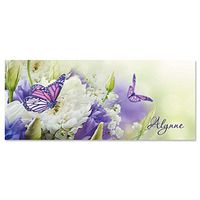 Butterfly Personalized Slimline Note Cards (Set of 18 Cards with White Envelopes)