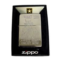 Zippo Custom Lighter - High Polish Chrome Uncle Sam I Want You US Army Enlist Recruitment Military