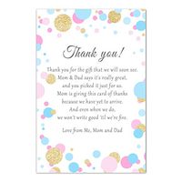 30 Personalized Thank You Notes Twins Baby Shower Girl Boy + 30 White Envelopes