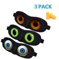 Eye Sleep Mask Funny Blindfold for Women Men Kid, Upgraded 3D Contoured 100% Blackout Sleeping Mask with Adjustable Strap, Soft Night Blindfold for Travel Naps Shift Works Games