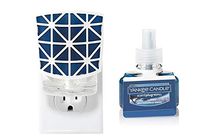Yankee Candle Navy Square Burst Scent-Plug Diffuser Base with a Mediterranean Breeze Home Fragrance Electric Refill