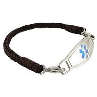 Braided Medical Alert ID Bracelet - Custom Engraving Included -Fun, Modern & Casual - Espresso