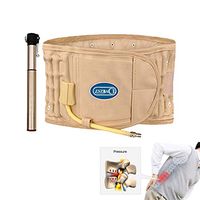 Traction Back Brace- Physio Decompression Back Belt- Inflatable Waist Support Belt- One Size fit for Waist 29-49 Inches- Khaki