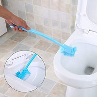 Baost Multi-Functional Two-Sided Long handl Plastic Toilet Brush Bathroom Cleaning Brush Blind Angle Toilet Cleaning Brush Closet Bowl Brush Household Cleaning Brushes Random