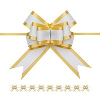 PACKHOME 10 Gold Gift Bows Large, 6.5 inches, Gift Pull Bows for Presents, Gift Bows Bulk for Baskets