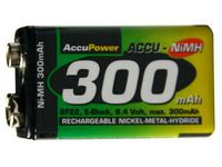 10 X 9 Volt 300 Mah Accupower Nimh Rechargeable Batteries