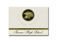 Signature Announcements Turner High School (Carrollton, TX) Graduation Announcements, Presidential style, Elite package of 25 Cap & Diploma Seal Black & Gold
