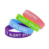 BAIYI 4Pack Epilepsy Medical ID Alert Bracelet Silicone Wristbands for Kids 6 inch
