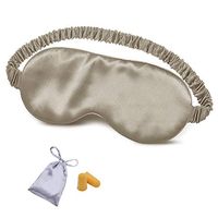 Silk Sleep Mask Eye Mask Blindfold with Double Layer Silk Filling and Elastic Strap for Full Night's Sleep, Travel and Nap, Bonus Free Luxury Bag and Ear Plugs by OLESILK (Taupe)