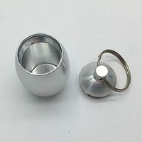 NATFUR Travel Waterproof Aluminum Pill Box Case Bottle Holder Container Keychain Pretty Novelty Key-Chain Cute for Men Perfect for Gift Elegant | Color - Silver