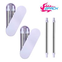 Yassk 2 Pack Reusable Straws 9 inch Telescopic Drinking Stainless Steel Metal Straws with Sliding Case & Cleaning Brush (Blue-Blue)