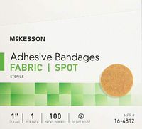 Spot Bandage Round 1 Adhesive Fabric - Box of 100 by Vetmed USA