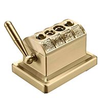 WMM- Cigar cutter Large Table Top Quad Guillotine and V Cut Cigar Cutter for Most Size of Cigars (Color : Gold)