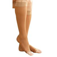 Women's Support Plus Sheer Firm Compression Open-Toe Knee-Highs - Beige - Medium