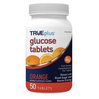 TRUEplus Glucose Tablets, Orange - 50ct