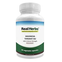 Real Herbs Indonesian Tongkat Ali Extract 800mg - 100 to 1 Extract Strength - All Natural Testosterone and Energy Booster - with 50 Vegetarian Capsules