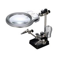 Magnifier, Maserfaliw Helping Hand Clip Clamp LED Magnifying Glass Soldering Iron Stand Magnifier, Holiday Gifts, Home Essential Tools Supplies.