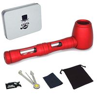 ASNTA Personality Alloy Violent Mechanical Monster Herbal Tool with 5 Stainless Steel Screen Filters (red)