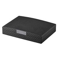 RENKUNDE Matte Real Carbon Fiber Cigar Box Curved 6 Stick Gift Box Cigar Humidor Cigar Box