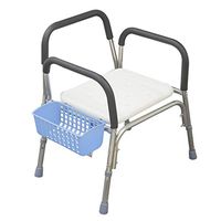 Bathtub Seat Bath/Shower Stool Ergonomic Handicap Shower Chair with Comfortable Handrail Storage Basket Elderly & Disabled Transfer Aid Maximum Static Loading 150 Kg