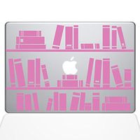 The Decal Guru 1649-MAC-11A-BG Bookshelf Library Decal Vinyl Sticker, 11" MacBook Air, Pink