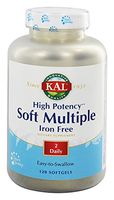 KAL High Potency Soft Multiple Iron Free Softgels, 120 Count