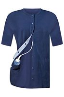 Navy Breast Cancer Recovery Tee with Internal Drain Management Pockets, 2X-Large