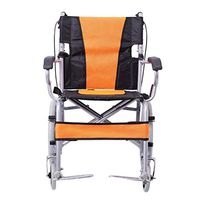 Wheelchair Folding Elderly Lightweight Portable Manual Wheelchair Disabled Hand Push Wheelchair Elderly Children Travel Wheelchair Solid Tire Wheelchair with Hand Brake (Color : Orange)