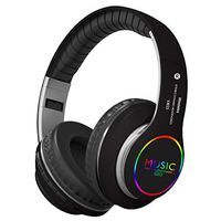 TeaBoy Bluetooth Wireless Headphones Over Ear 10H Playtime Hi-Fi Stereo Wireless Headphones Deep Bass Foldable TF/FM/EQ/LED lights Compatible with iPhone/TV Wireless Wired Earphones with Mic