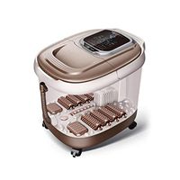 Foot Massager Bath Massager with Heat and Massage and Bubble Jets, Motorized Maize Roller, Rotatable Pedicure Stone, Medicine Box