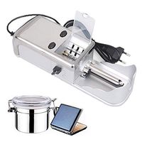 ZLFLD Cigar Accessories Electric Stainless Steel Cigarette Maker Cigarette Tool with Grinder Send Sealed Cans + Cigarette Case Best Gift for Male Girlfriend Cigarette Rolling Machine