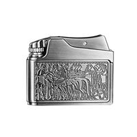 Vintage Oil Lighter Kerosene Antique Style Flint Wheel Cigarette Lighter Gift for Collectible Christmas,Silver